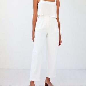 Aritzia Wilfred Free Day Off High Rise Pleated Pant White size 6